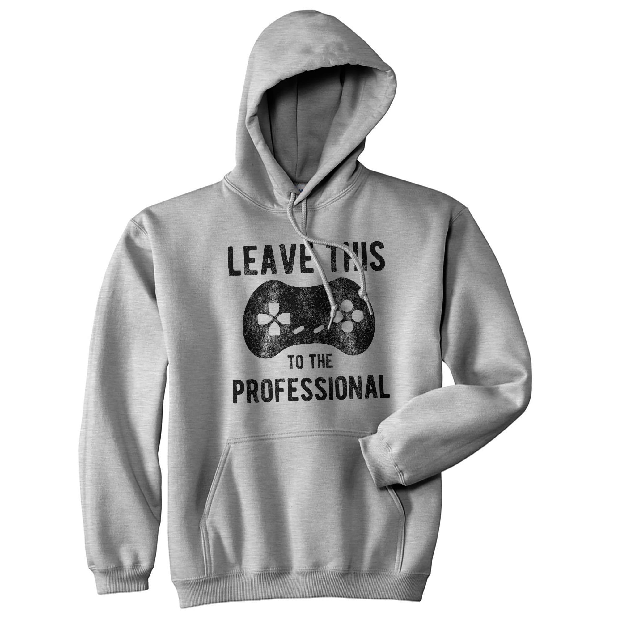 Leave This To The Professional Unisex Hoodie Funny Video Games Novelty  Gamer Console Sweatshirt (Heather Grey) - L 