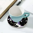 thumbnail image 5 of Round Drink Coasters 2 Pcs Princess Unicorn with Multi Colored Elements Absorbent Ceramic Coaster with Cork Base for Coffee Cups Housewarming Gift for Home Decor, 5 of 6