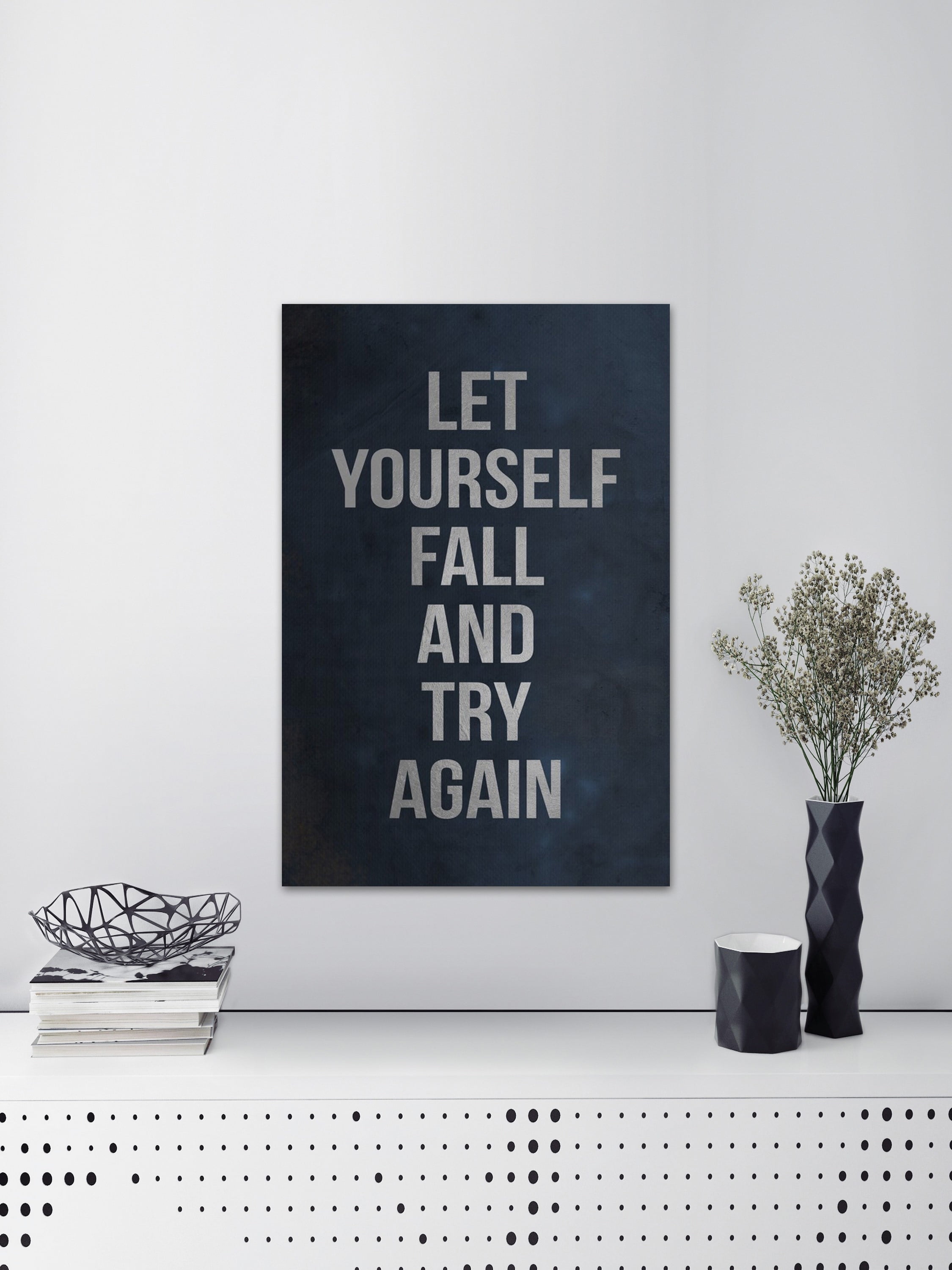 Let Yourself Fall and Try Again Painting Print on Wrapped Canvas