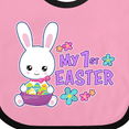 thumbnail image 4 of Inktastic My 1st Easter with Bunny and Easter Basket Girls Baby Bib, 4 of 4