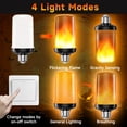 thumbnail image 3 of DAYBETTER LED Flame Light Bulbs, 4 Modes Flickering Light Bulbs with Upside Down Effect, E26/E27 Flame Bulb for Halloween Christmas Party Patio Porch Home Indoor & Outdoor Decoration,2pack, 3 of 7