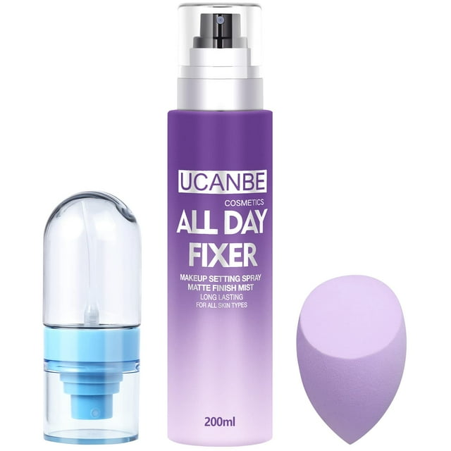 Spray fijador de maquillaje UCANBEMAKEUP, kit de 200 ml de larga duración