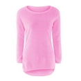 thumbnail image 5 of HAPIMO Women's Soft Fleece Sweater Loose Pullovers Holiday Long Sleeve Crew Neck Casual Relaxed Teen Girls Outwear Clothing Solid Color Tops Trendy Hot Pink XXL, 5 of 5
