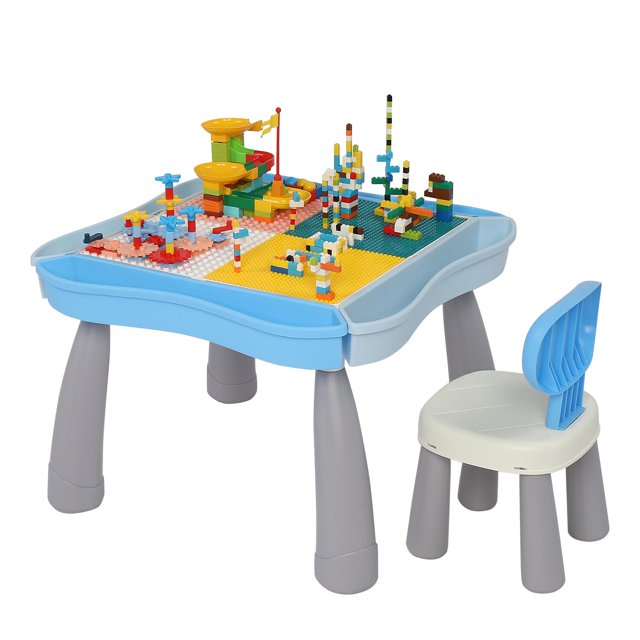 LALAHO Toddler Activity Table, Kids Table with Chair Activity Playset