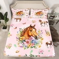 thumbnail image 2 of Erosebridal Farmhouse Horse Twin Sheet Sets,Chic Botanical Flower Bedding Twin Size,Western Cowgirl Style Bed Sheets Set Twin Size,Microfiber Bedroom Decor，3pcs, 2 of 8