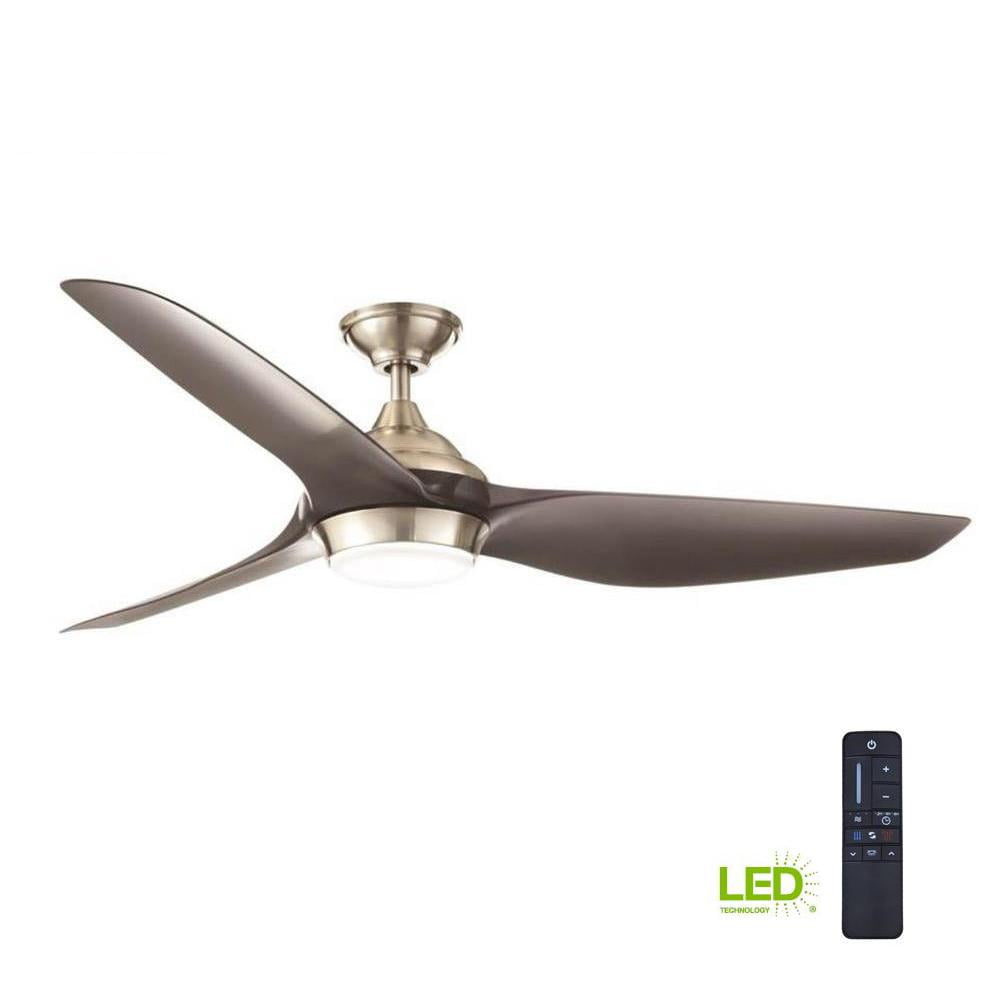 Integrated LED Indoor B.Nickel Ceiling Fan L&R Details about   Home Decorators Petersford 52 in 