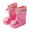 thumbnail image 2 of NOKIO Rain Shoes For Children Lined Rubber For Boys And Girls, Lightweight Rain Water Proof NonSlip GumBoot𝗌 With Drawstring, 2 of 5