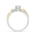 thumbnail image 2 of Angara Natural Diamond Three Stone Engagement Ring in 14K White & Yellow Gold for Women (Size-5.3mm) | April Birthstone Jewelry (Ring Size - 6), 2 of 12