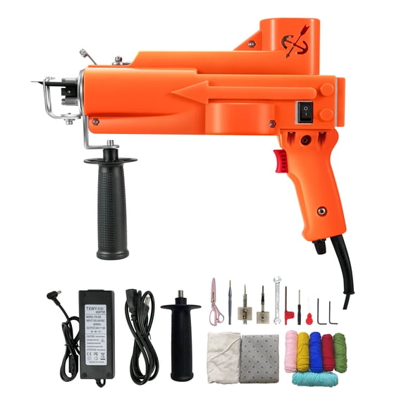VEVOR  Tufting Gun 2 in 1, Cut Pile Loop Pile Rug Gun Machine, Electric Carpet Weaving Flocking 5-50 Stitches/sec High Speed Making Tools Rug Machines Starter Kit, 4-25 mm Adjustable Height