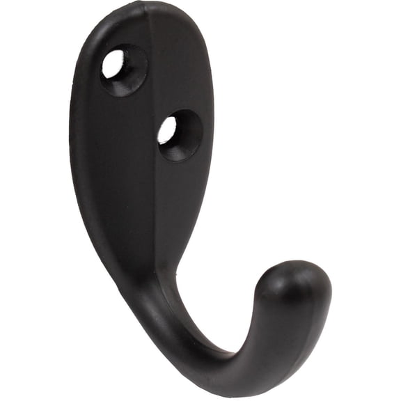 Single Robe Hook, 1-15/16" High, 1-5/8" Projection, Matte Black by Stone Harbor Hardware