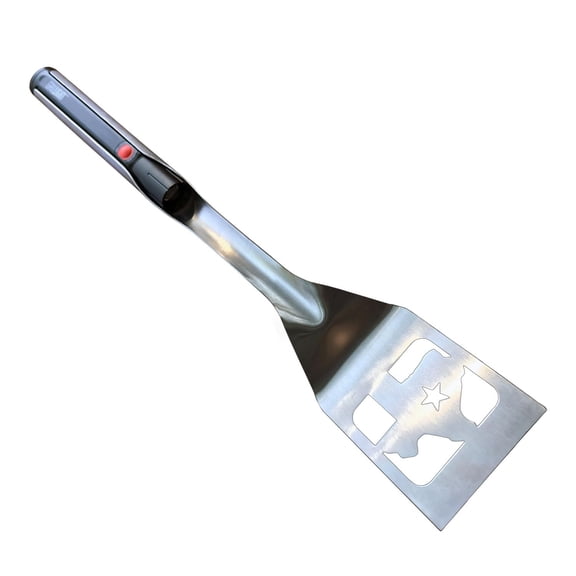 Grill Light Stainless Steel Lone Star Texas BBQ Grilling Spatula Turner with LED Flashlight - Thick Restaurant Grade Steel - Waterproof & Dishwasher Safe - Grill in The Dark