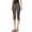 Grey, variant on Women's High Waist Side Slit Capri Leggings, Butt Lifting Tight Fit Yoga Pants with Slimming Effect, Stretchy Workout Crop Tights for Running Fitness Gym Daily Wear Beige L