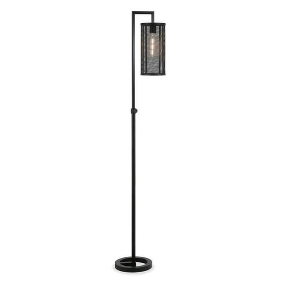 Evelyn&Zoe Industrial Metal Floor Lamp with Metal Mesh Shade
