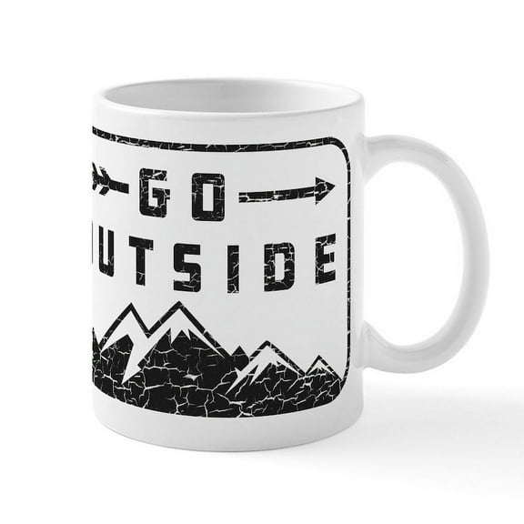 CafePress - Go Outside - 11 oz Ceramic Mug - Novelty Coffee Tea Cup