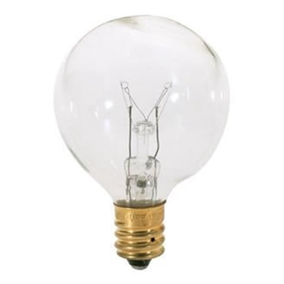 Satco S3846 - 25 watt G12 1/2 Incandescent; Clear; 1500 average rated hours; 180 lumens; Candelabra base; 120 volts