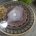 thumbnail image 4 of Natural Geo Rosewood Round Wooden 18" Accent Table - Army Green, 4 of 7