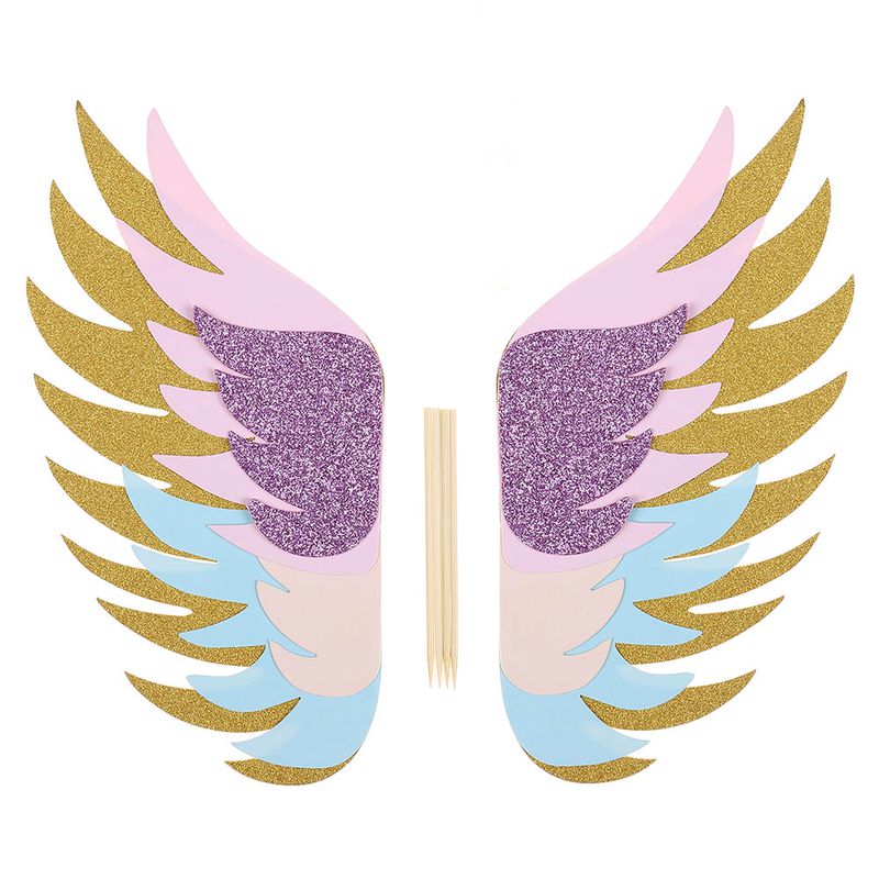 sjenert 1 4 pcs unicorn cake topper gold glitter unicorn wings cake decoration for birthday wedding christmas party wings cake insert accessories 4pcs walmart com