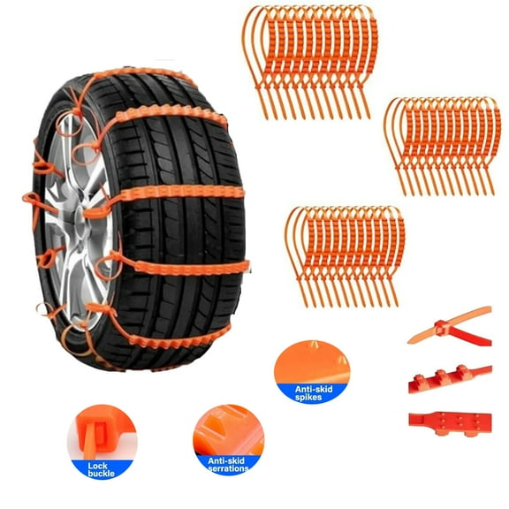 Reusable Anti Snow Chains Of Car,Snow Chains For Car Tires,Car Snow Chains Non-Slip Cable Tie,For Tires For Auto Pickup Trucks Suv On Ice Sand Mud Rain Road Adjustable Plastic Anti-Skid Ties