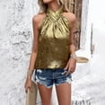 thumbnail image 3 of Spring summer Sleeveless collar pleated Tee Shirts Self Tie Loose Tank Tops, 3 of 7
