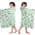 thumbnail image 4 of LightGreen Cartoon Dinosaurs Pattern Hooded Bath Towel，50"x30" for Ages 3 To 12 Kids, Quick Dry Lightweight Soft Microfiber Hood Beach Towel Cover Up for Kids, 4 of 7