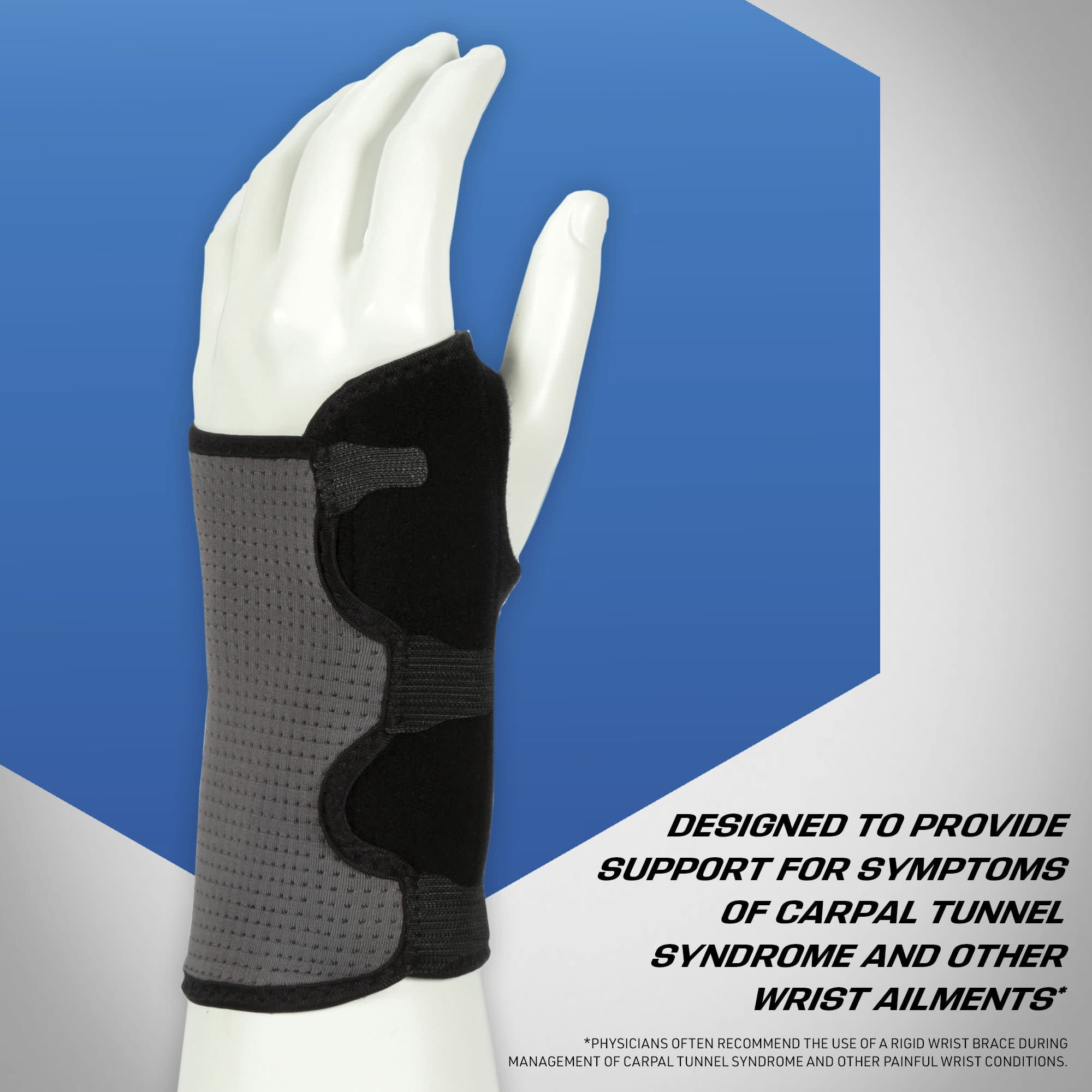 (3 pack) ACE Brand Splint Wrist Brace, Reversible, Adjustable, One Size