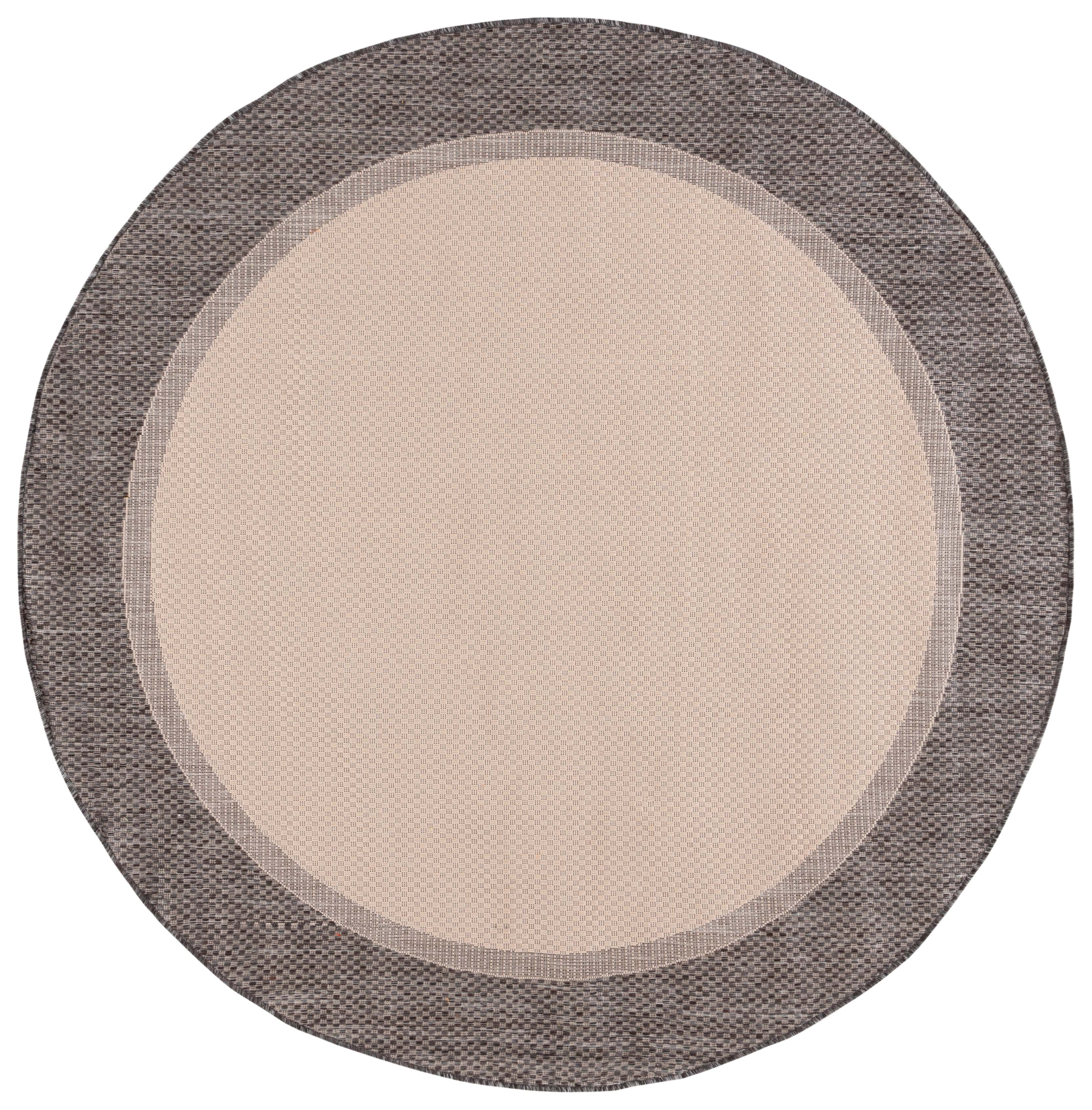 Safavieh Martha Stewart Outdoor Fion Bordered Machine Washable Indoor/Outdoor Area Rug, Camel/Brown, 6'7" x 6'7" Round