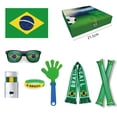 thumbnail image 4 of Kit completo de tela para fiesta de aficionados: decoración para el día del partido y espíritu de equipo; palos de aplauso, pintura facial, gafas y artículos para eventos con temática de fútbol, 4 of 5