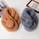 thumbnail image 4 of Bufanda cálida de felpa versátil KAIYANG invierno para damas con pompón naranja 75 cm, 4 of 5