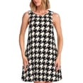 thumbnail image 1 of Disketp Black and white houndstooth para Vestido sin Mangas para Mujeres, Vestidos de Verano para Mujeres, Casual y Holgado para la Playa, 1 of 7
