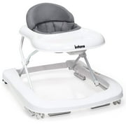 Foldable Baby Walker for Boys and Girls, 2 in 1 Toddler Walker Learning-Seated or Walk-Behind, Adjustable Speed Rear Wheels, Safety Bumper, Detachable Seat Cover, Anti-Rollover (Grey)