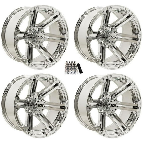 GTW Specter 12" Golf Cart Wheels/Rims Chrome Yamaha