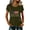 Army Green, variant on 250th Anniversary USA Shirts Women Short Sleeve T-Shirts Loose USA Flag Print Pullover Independence Day Patriotic Tops 4th of July V Neck 1776-2026 Blouses, Brown M