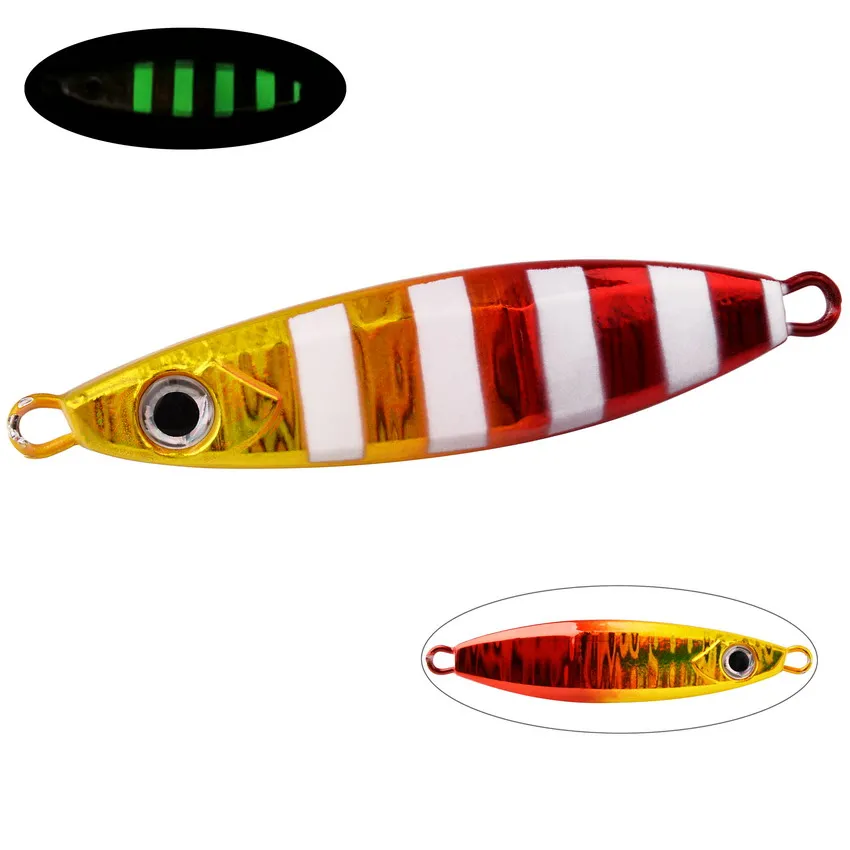 8pcs/lot Metal Jig Fishing Lure 40g 60g 80g100g Night Light Jigging Spinning Pike Swimbait New 2024 Sea Saltwater Fishing Tackle