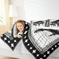thumbnail image 4 of Manfei Black White Piano Queen Comforter Set, Pop Music Melody Bedding Comforter Set, Teen Boy Girl Kid Bedding Set, Ultra Soft Home Decor, 3pcs, 4 of 8