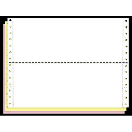 9-1/2 x 3-1/2" Continuous Paper, Color, 3 Part, Side Perfs