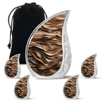 SUBSH Organic Wooden Waves - Cremation Urns For Human Ashes - Urn Adult Human Ashes - Urn For Adult Female Ashes - Combo 1 Large & 4 Small - Small Urns For Ashes - Cremation Urns For Men