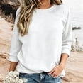 thumbnail image 2 of Posijego Womens 3/4 Sleeve Sweatshirt Fall Winter Crewneck Pullover Tops Solid Color Lightweight Casual Sweatshirts, 2 of 5