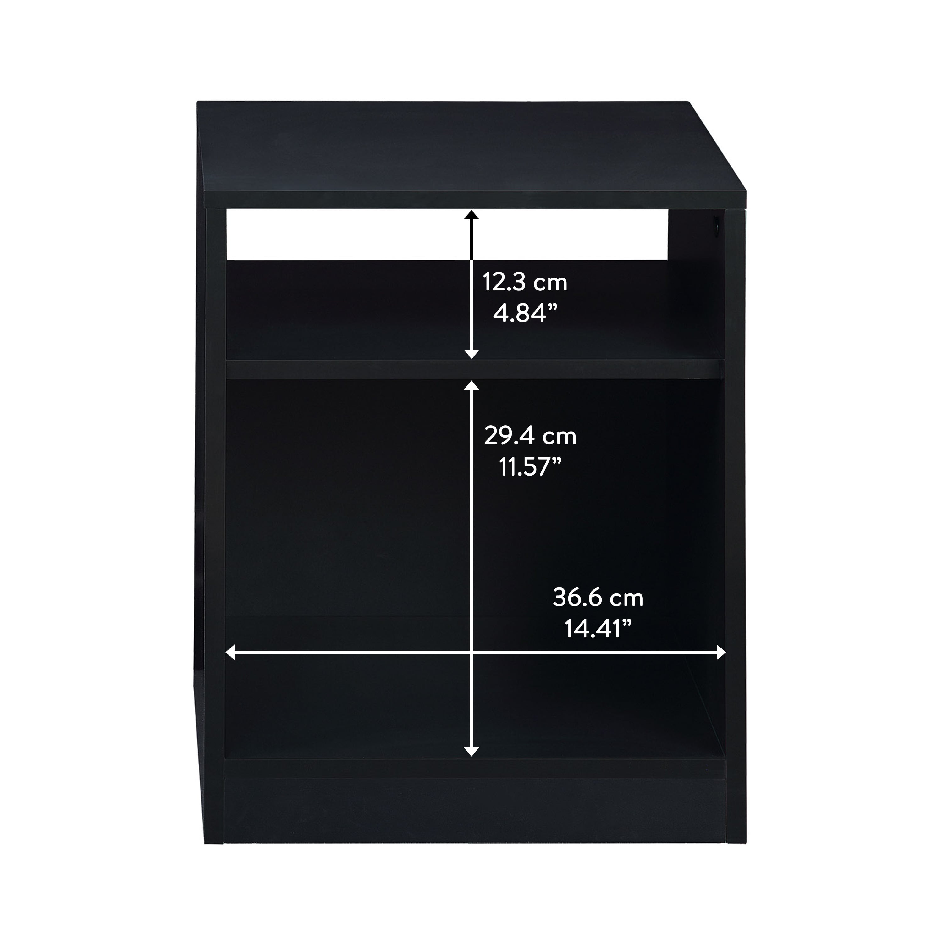 Mainstays Open Shelf Nightstand, Set of Two, Black