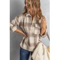 thumbnail image 2 of ABPHQTO Sudadera de mujer con media cremallera a cuadros y bolsillo en el pecho, 2 of 5