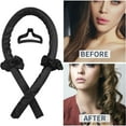 thumbnail image 3 of Heatless Curling Rod Headband No Heat Silk Ribbon Curling Rod Hair Roller Curls with Hair Claw Clip Lazy Natural Soft Wave DIY Hair Rollers Styling Tool for Sleep in Overnight (Black), 3 of 7