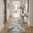 thumbnail image 5 of 5x7 Area Rugs for Living Room Non Slip Low Pile Lightweight Print Pattern, Machine Washable Indoor Rug for Bedroom Home Decor, MarbleStone Grey, 5 of 6