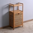 thumbnail image 3 of Aukfa Bathroom Laundry Basket Bamboo Storage Basket with 2-tier Shelf, 3 of 9