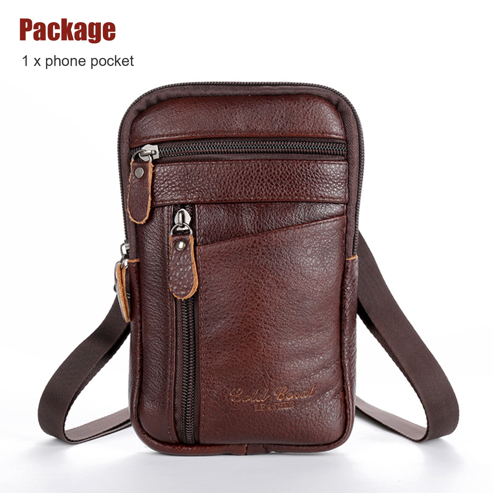 Small Polyester Bag With Belt Loop Carry Handle Neck Strap 5 Zips Phone Pocket. 
