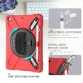 thumbnail image 6 of Dteck Case For Apple iPad 10.2" 8th Generation 2020 Released,Shockproof Armor Rugged Rubber Hard Back Heavy Duty Protective Hard Strap Kickstand iPad 7th Gen 10.2" 2019 Cover,Red, 6 of 6