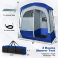 thumbnail image 3 of Goplus 2 Room Shower Tent Oversize Privacy Shelter Portable Dressing Toilet Outdoor Blue, 3 of 11