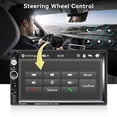 thumbnail image 5 of CAMECHO 7" Doble Din Car Stereo Audio Bluetooth Reproductor MP5 USB FM Radio Multimedia + 4 LED Mini Cámara de Respaldo con Volante Soporte Remoto Sincronización de Teléfono Móvil (Usado en Android/iO, 5 of 5