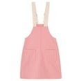 thumbnail image 2 of KIDSCOOL SPACE Girls Denim Overalls Dress,Cute Bear Simple Design Summer Colored Jumpsuit Dress,Pink,9-10 Years, 2 of 8