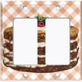 thumbnail image 2 of Metal Light Switch Wall Plate Outlet Cover (Layered Chocolate Berry Vanilla Custard Cake - Double Rocker), 2 of 2
