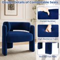 thumbnail image 5 of TLSUNNY Modern Accent Barrel Chair, Velvet Upholstered Armchair with 3 Legs, Comfy Leisure Reading Chair for Dining/Living Room/Bedroom, Blue, 5 of 9