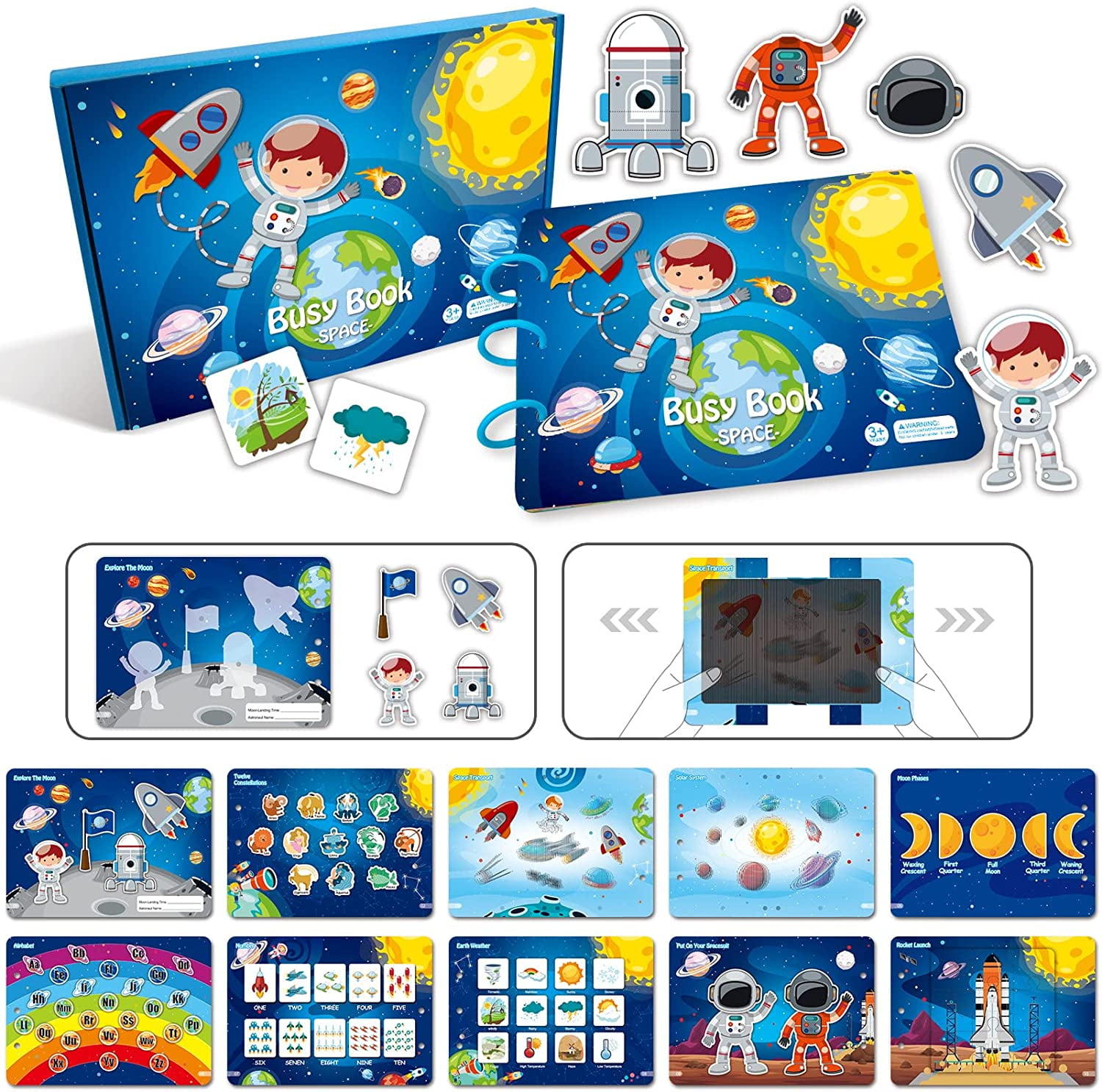 Busy Book for Kids, Montessori Toys for Toddlers, Kindergarten Educational Toys for 3 Year Old